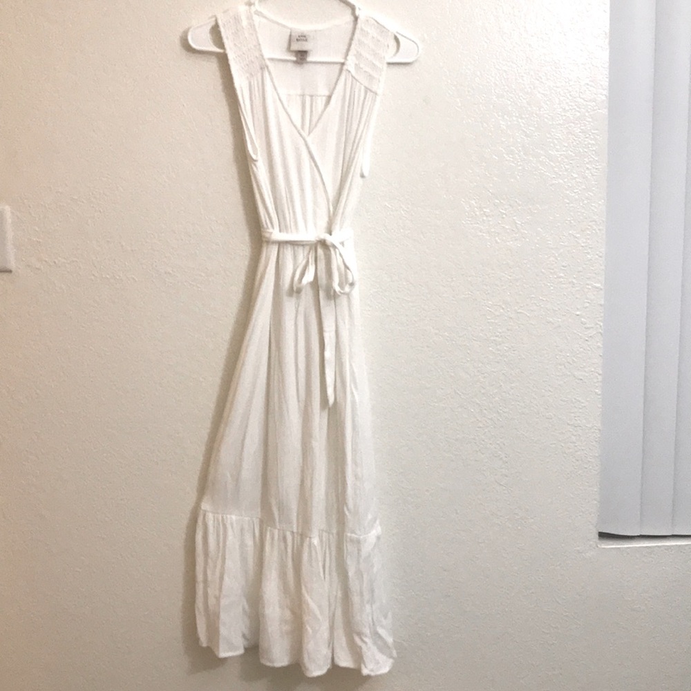 Knox Rose White Tie Snap Dress w/ Slip Size XSmall